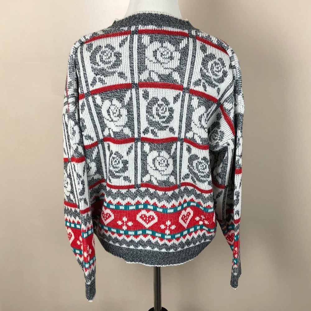 VTG Hot Cashews Floral Sweater Size Lg - Picture 4 of 6